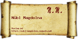 Nübl Magdolna névjegykártya